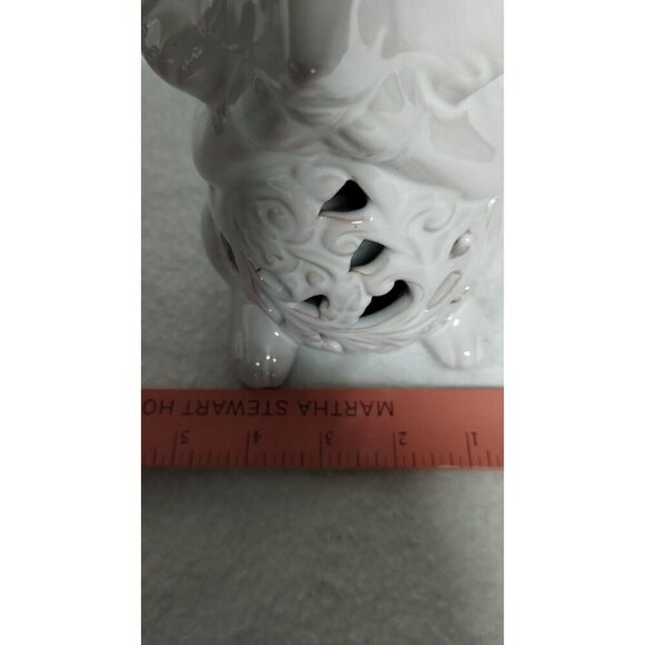Ceramic Cat Candle Holder, Decorative Cutout Accent, Home Decor, Gray - Picture 8 of 11